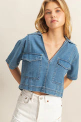 Collared Denim Shirt